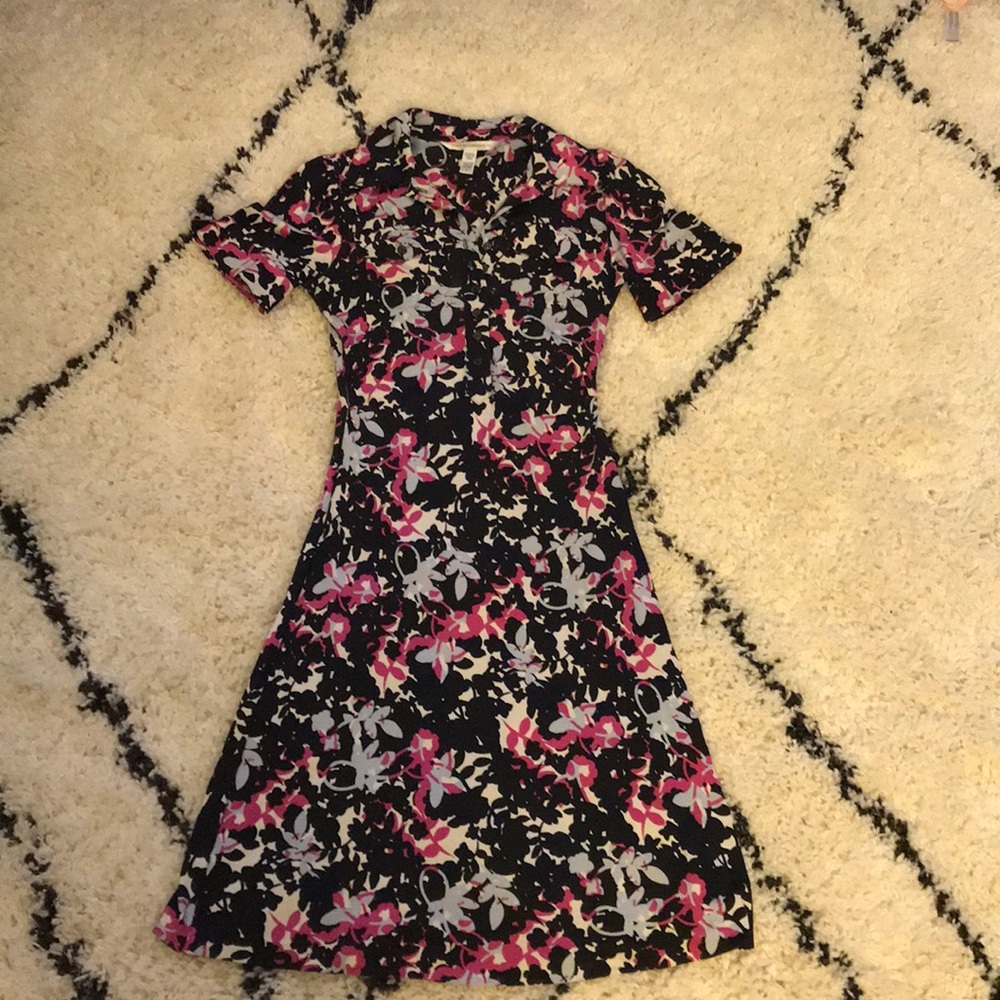 Diane von Furstenberg Floral Print button dress